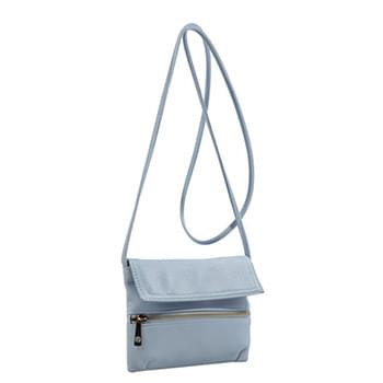 Wholesale Fashion Crossbody Sling Purse with Front Zipper Blue