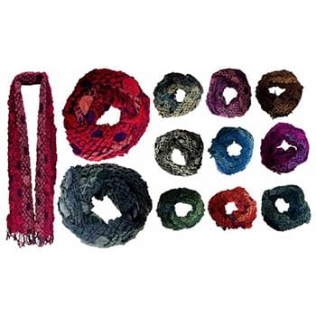 Wholesale Puffy Multicolor Bamboo Scarves Assorted Colors