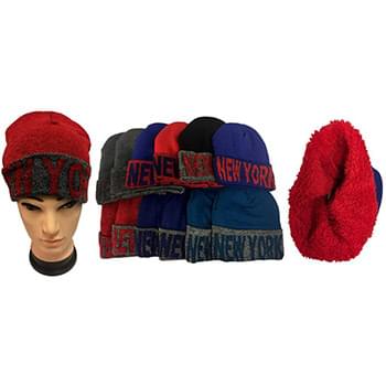 Wholesale NewYork Plush Lining Winter Hat