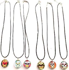 Wholesale SKULL GLASS CORD Necklace