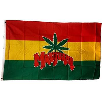 Wholesale Rasta Color Marijuana Leaf Flag