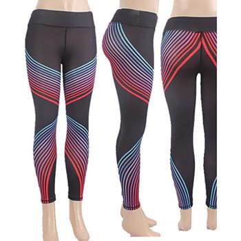 Wholesale Yoga Pants Gradient Color Strip Assorted Sizes