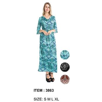 Wholesale Maxi Dress Brush Assorted Colors and Size - Paisley