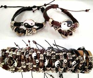 YingYang Faux Leather Bracelet