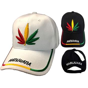 Wholesale Rasta color Maijuana Hat