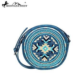 Montana West Aztec Collection Western Canteen Bag Turquoise