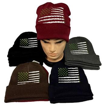 Wholesale Marijuana Flag Winter Beanie Hats
