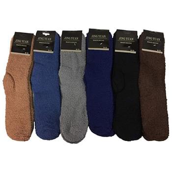 Wholesale Solid Color Men Fuzzy Socks Assorted Colors