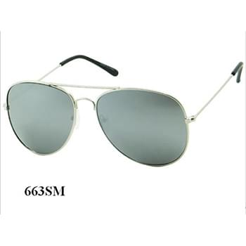 Wholesale Metal Frame Aviator Style Sunglasses Silver Mirror Sunglasses