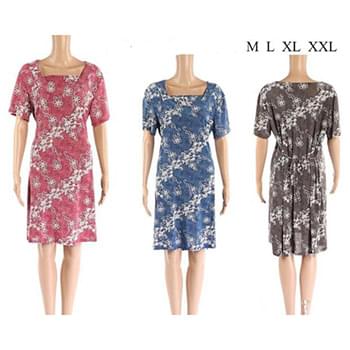 Wholesale Medium Length Floral Dresses with waist ties