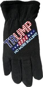 Trump 2024 No More Bullshit Winter Fleece Gloves