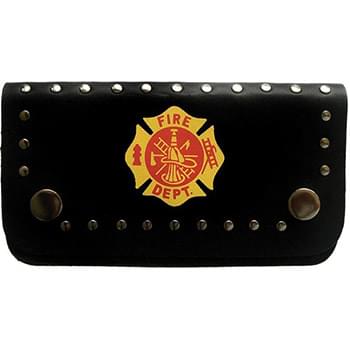 Wholesale 6.5" fire department leather biker wallet with chain