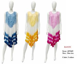 Wholesale Rayon Tie Dye Embroidered Umbrella India Dress
