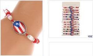Wholesale Puerto Rico Flag Design Bracelet
