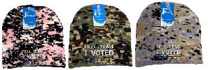 Hell Yeah I VOTED TRUMP Winter Camo Beanie