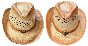 Kids Straw Cowboy Hat with Medallion Assorted Shading