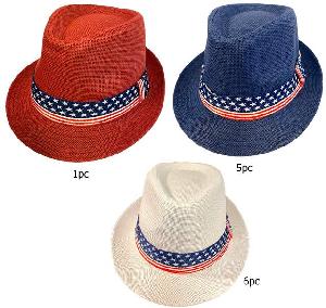 Wholesale USA Flag Band Fedora Hat