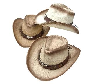 Wholesale Woven Cowboy Hat with Metal Eagle Design