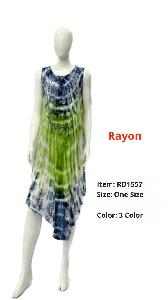 Wholesale Rayon tie Dye Embroiled Umbrella dress