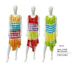 Wholesale Multicolor Rayon Tie Dye Umbrella Dresses