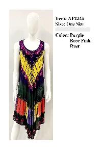 Wholesale Multicolor Rayon Tie Dye Umbrella Dresses 