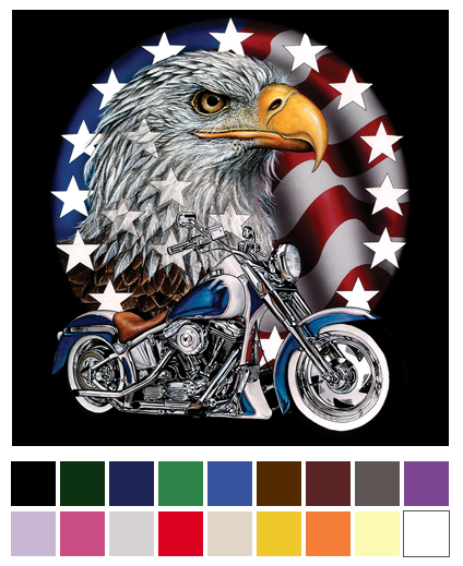 Wholesale transfer American Pride Bald Eagle biker