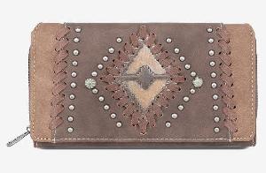 Montana West Aztec Embossed Collection Western Wallet - Coffee