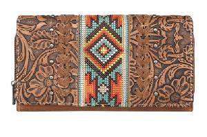 Montana West Tooled Collection Wallet Brown