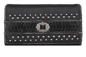 Montana West Whipstitch Collection Wallet Black