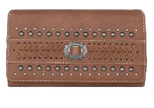 Montana West Whipstitch Collection Wallet Brown