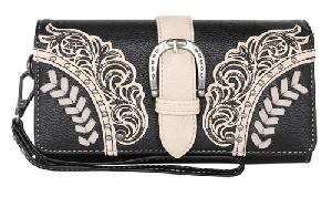 Montana West Cut-Out/Buckle Collection Wallet Black