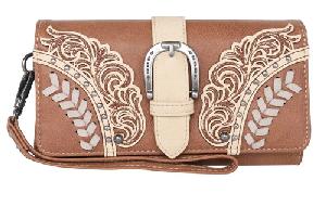 Montana West Cut-Out/Buckle Collection Wallet Brown