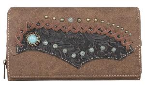 Montana West Tooled Collection Wallet Brown