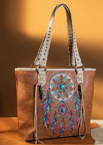 Montana West Dream Catcher Collection Concealed Carry Tote - Brown