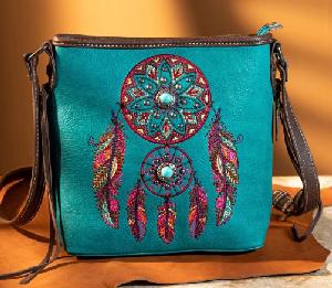Montana West Dream Catcher Collection Concealed Carry Crossbody - Turquoise