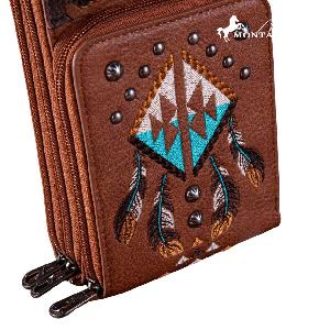 Montana West Embroidered Arrows Feathers Collection Phone Wallet