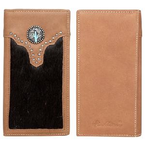Montana West Genuine Leather Hair-On Long Wallet Brown