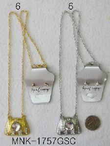 Purse-Shaped Necklace & Earring Sets - Gold & Silver