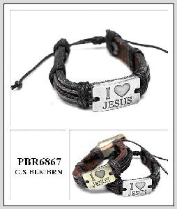 I LOVE JESUS Faux LEATHER Bracelet