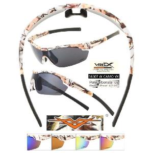 Wholesale White Camouflage Sports Wrap Sunglasses