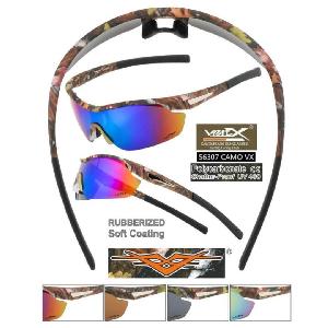 Wholesale Camouflage Half Frame Sports Wrap Sunglasses