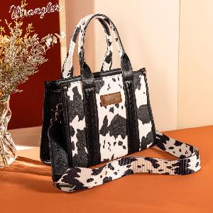 Wrangler Cow Print Concealed Carry Tote/Crossbody - Black