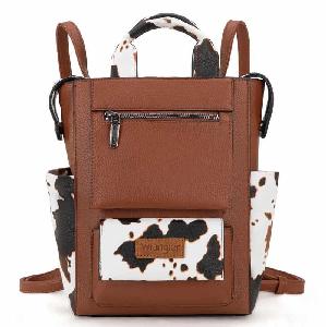 Wrangler Cow Print Convertible Backpack - Brown