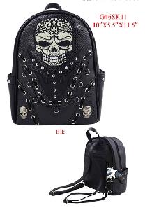 Wholesale Concealed Carry Sugar Skull Punk Art Backpack Black