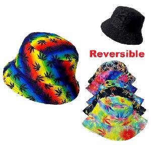 Tie Dye Marijuana Leaf Bucket Hat
