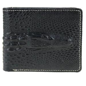 Montana West Genuine Leather Bifold Wallet with 3D Alligator Pattern