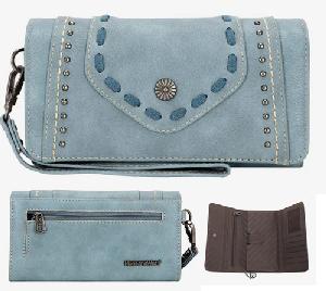 Montana West Whipstitch Collection Wallet Turquoise