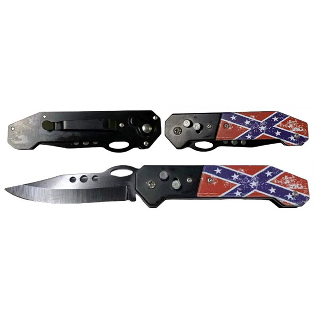 Switch blade Knife REBEL Flag
