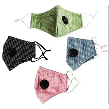 Wholesale Cloth five layer masks with valve Assorted small plaid