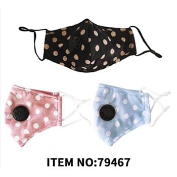 Wholesale five layers filter cloth masks with valve and polka dot